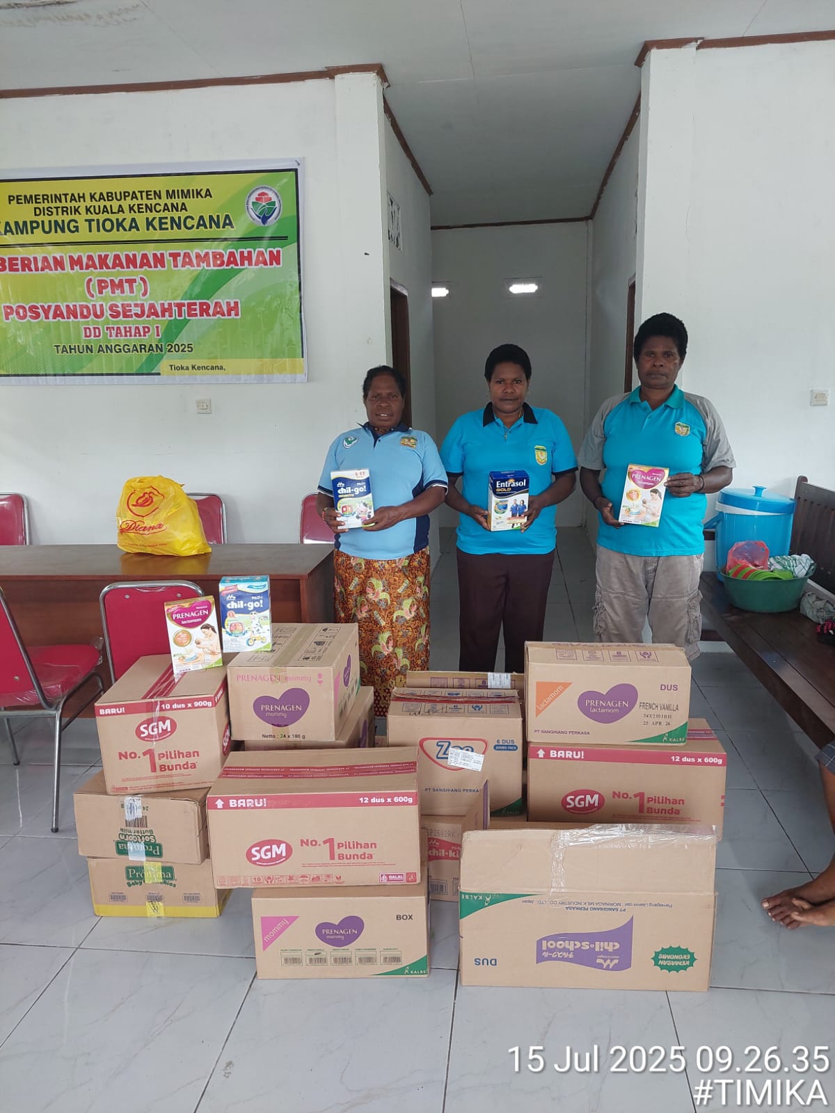 Posyandu Sejahtera Kampung Tioka Kencana Aktif Beri Makanan Tambahan untuk Balita, Ibu Hamil, dan Lansia